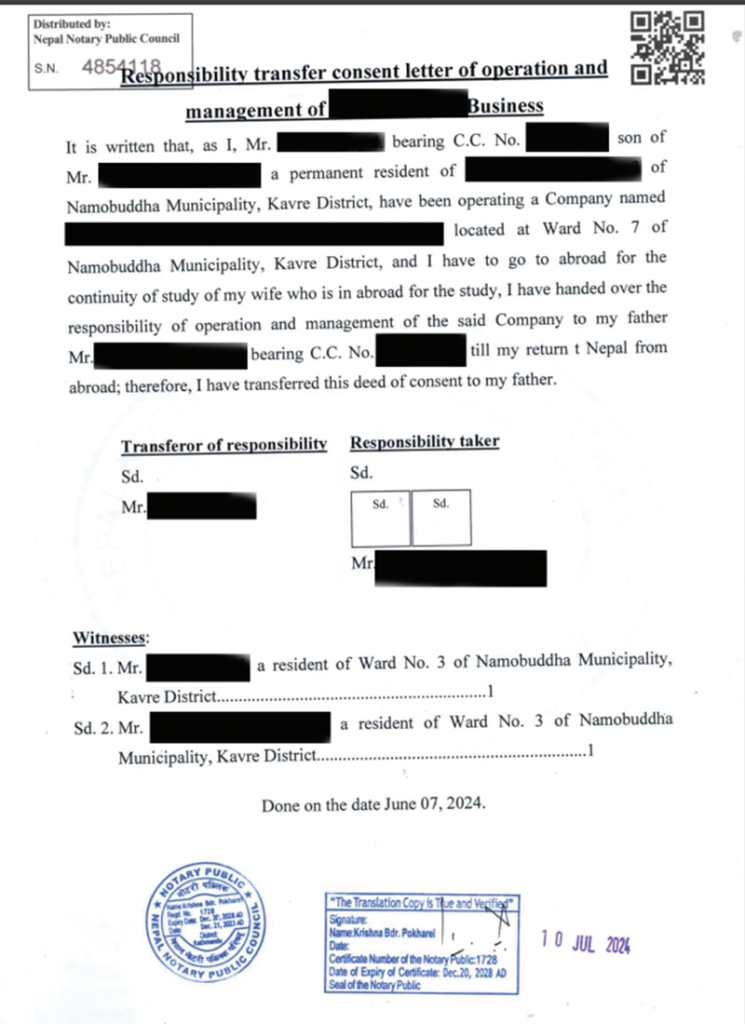 Business Handover translated-sample